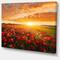 Designart - Beautiful Poppy Field at Sunset - Abstract Wall Art Canvas